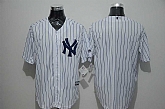 New York Yankees Blank White Strip New Cool Base Stitched Baseball Jersey,baseball caps,new era cap wholesale,wholesale hats